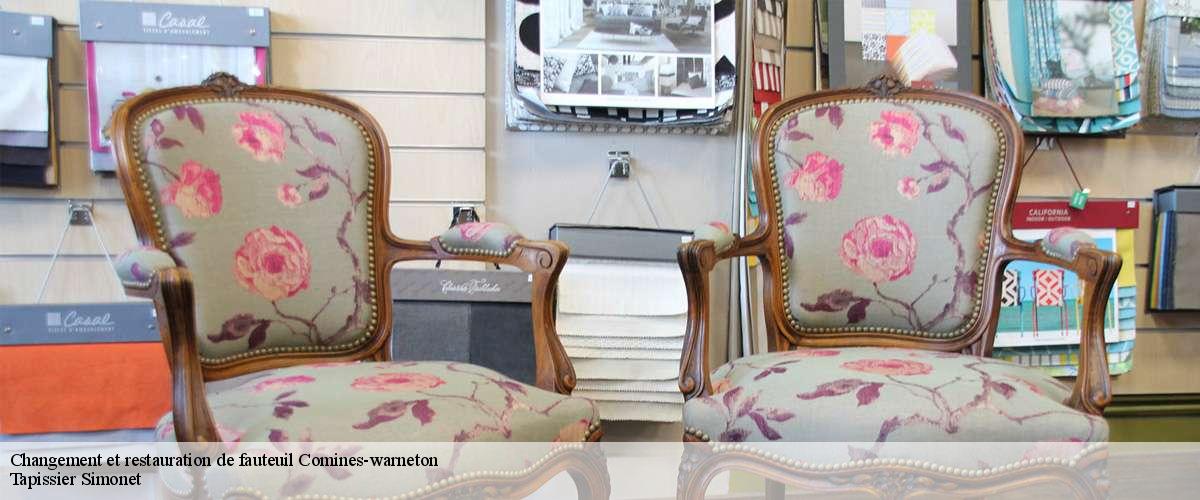 Changement et restauration de fauteuil  comines-warneton-7780 Tapissier Simonet